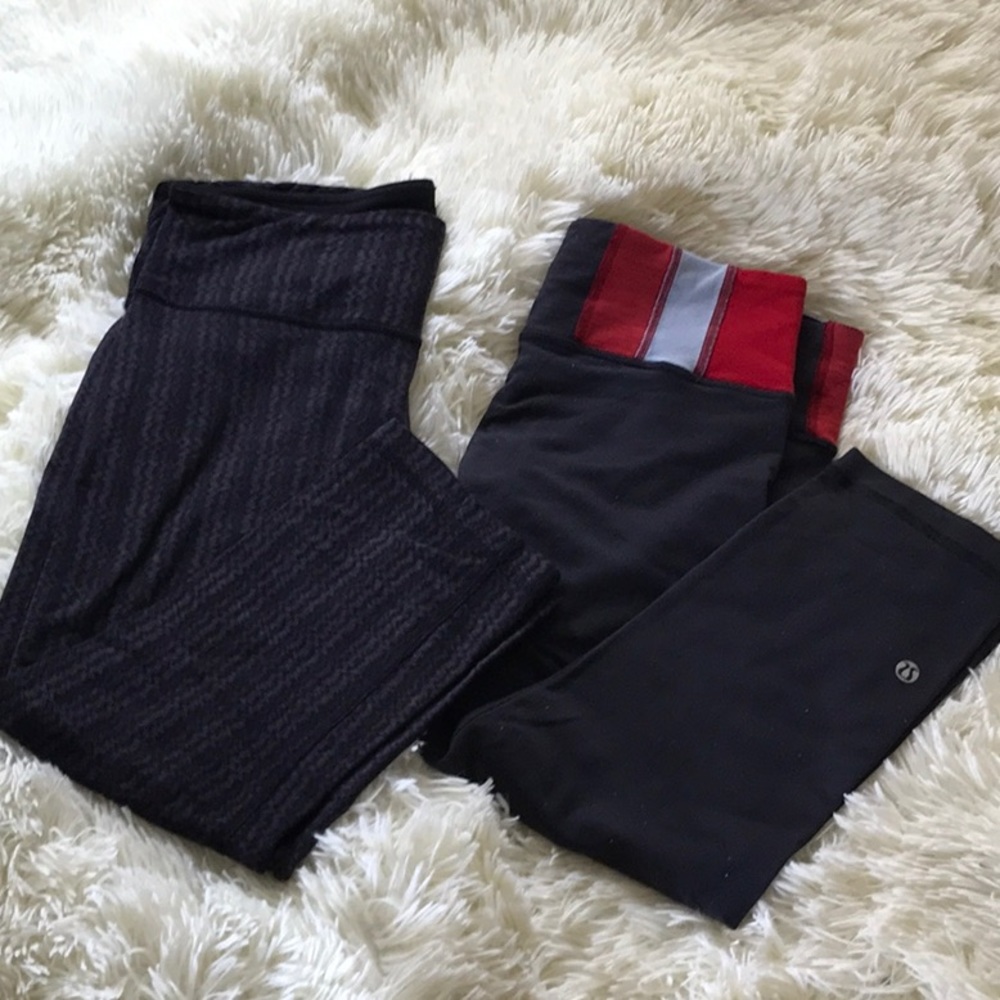 2 pairs of lululemon athletica capris size 8